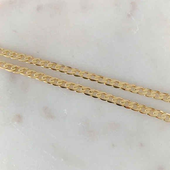 18k Gold Filled Flat Curb Necklace - Picture 6 of 8